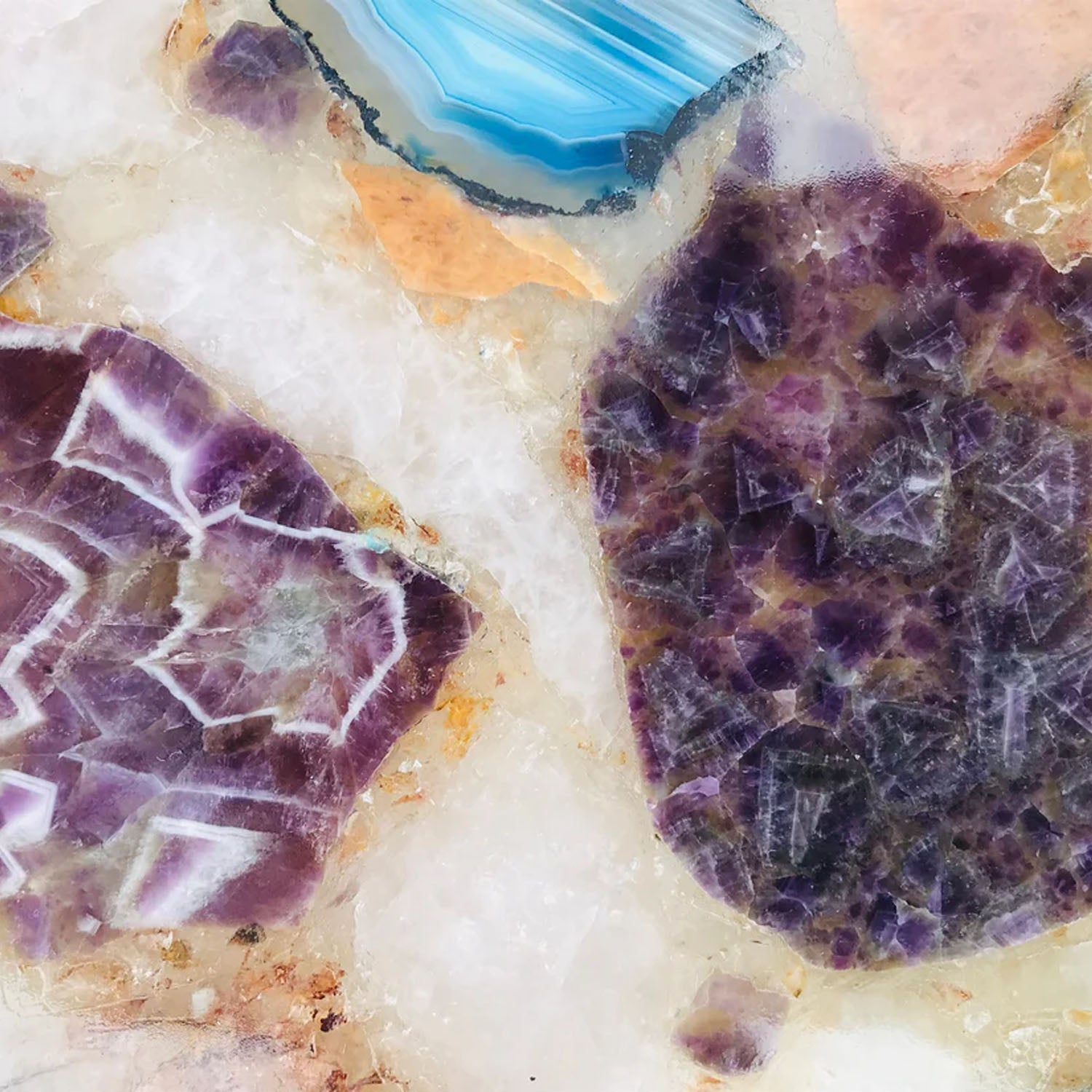 Large Multicolored 12" Diameter Agate Platter/Tray/Personalised Momentos/Sign Boards