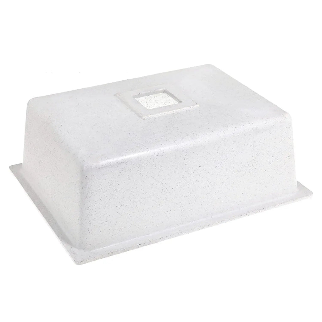 Quartz (18x16x9) Inch Single Bowl Kitchen Sink White – Strong, Scratch-Resistant